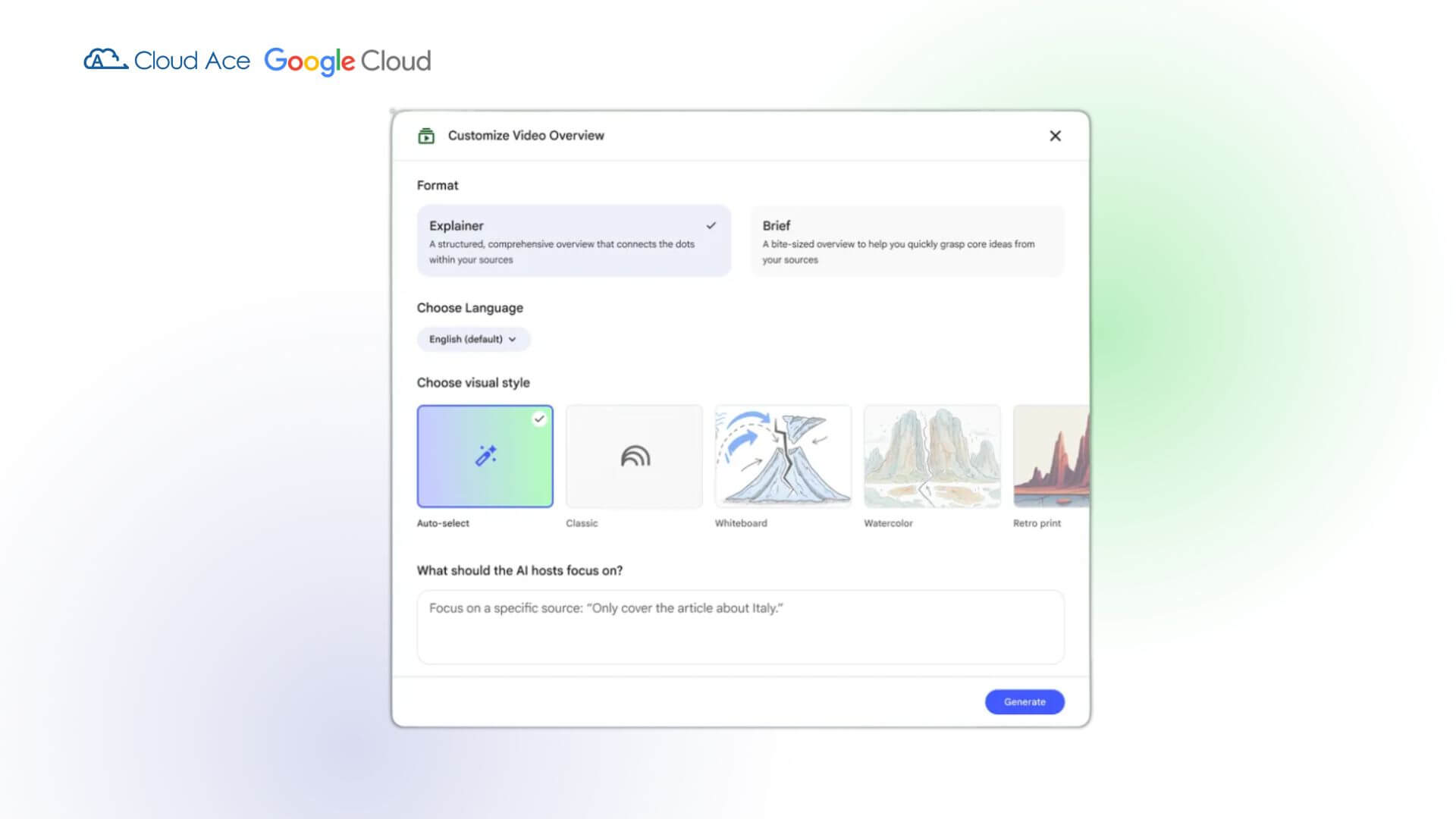 Tùy chỉnh Video Overview trong NotebookLM